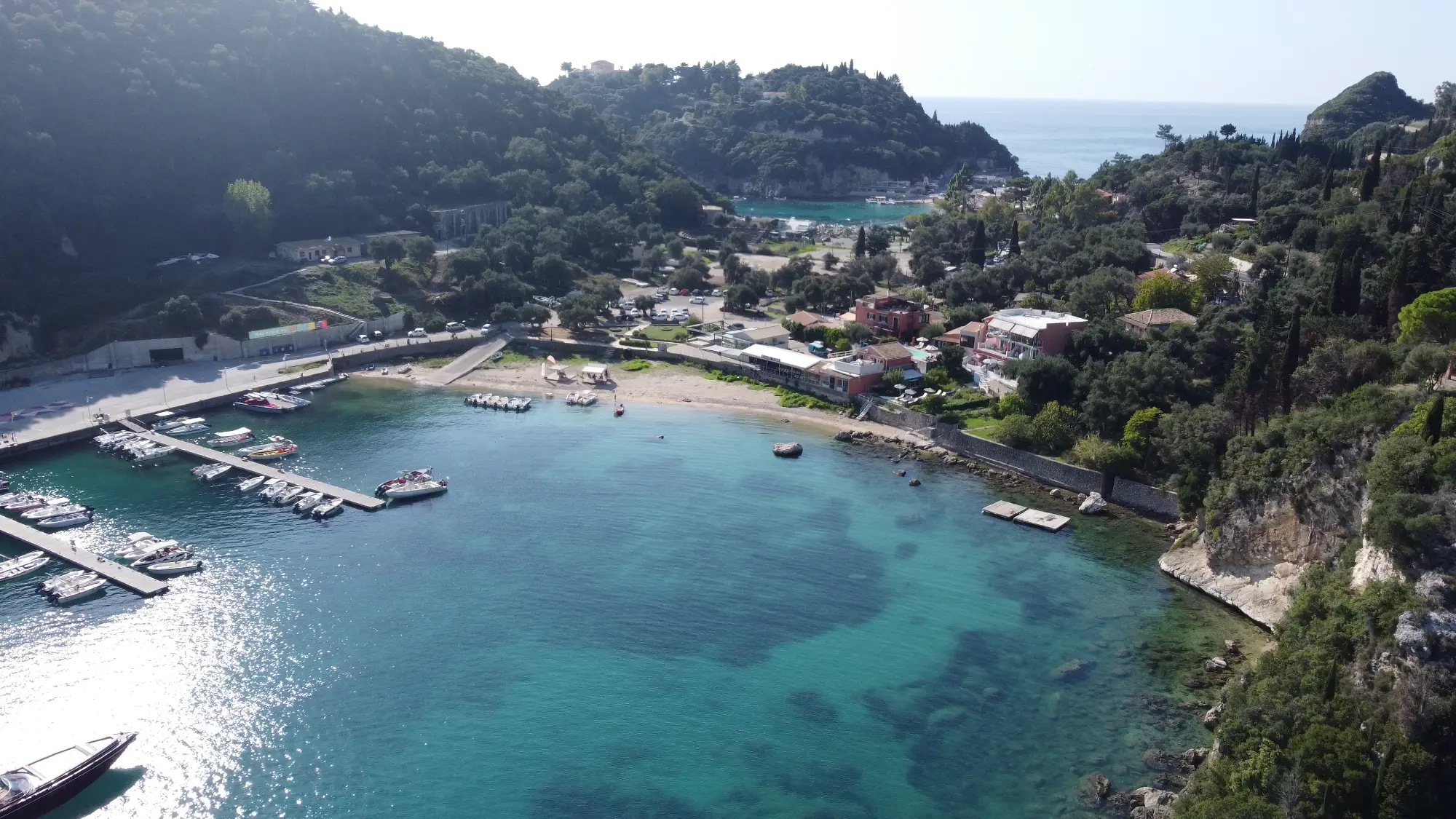 Crystal clear waters in Paleokastritsa Beach